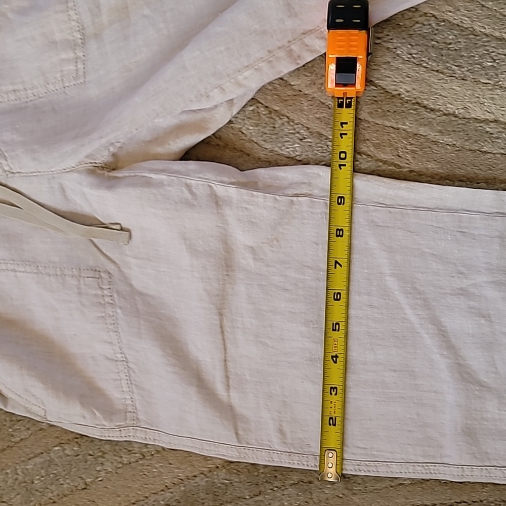 Caslon Linen Cropped Straight Leg Beach Pants in Light Tan Flax Size XS - Picture 10 of 11